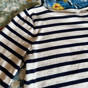 Classic J. Crew Long Sleeve Navy and White Top